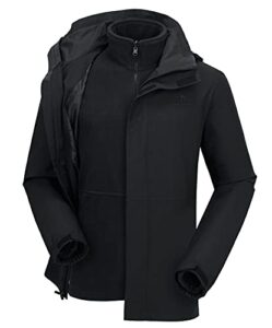 camelsports men’s waterproof ski jacket warm winter mountain snow coat 3 in 1 windproof hooded raincoat