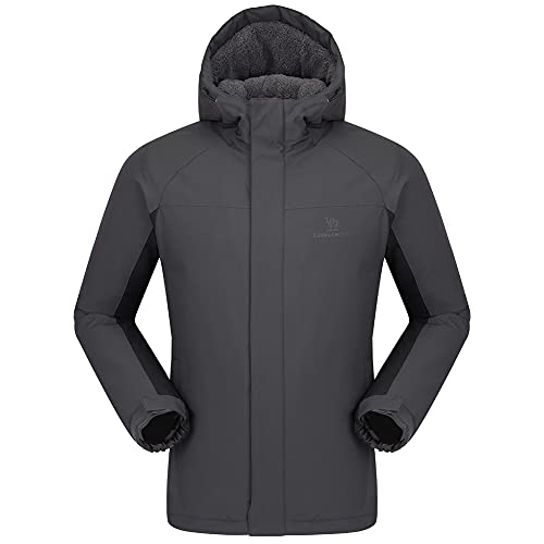 CAMEL CROWN Men's Waterproof Ski Jacket Winter Coat Windbreaker Fleece Inner Snow Hiking Outdoor