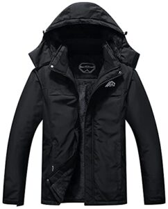 otu men's waterproof ski jacket snowboarding windbreaker warm winter hooded mountain snow coat x-large