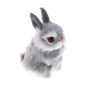 gudves mini realistic cute plush rabbits fur lifelike animal easter bunny simulation toy model gift miniatures decorations (rabbit plush toys)
