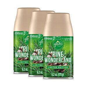 glade automatic spray refill, air freshener for home and bathroom, pine wonderland, 6.2 oz, 3 count