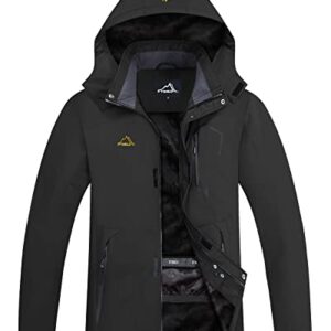 FTIMILD Men's Ski Jacket Waterproof Warm Winter Mountain Windbreaker Hooded Raincoat Snow Jackets