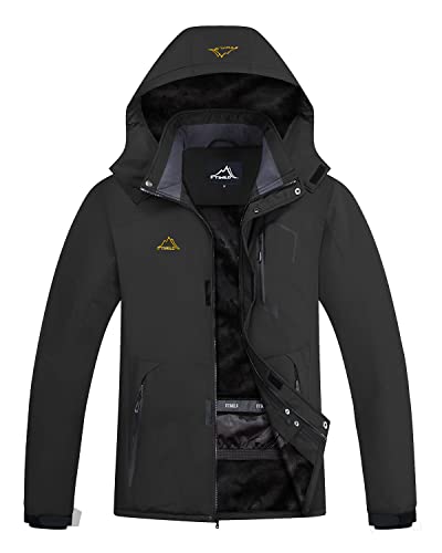 FTIMILD Men's Ski Jacket Waterproof Warm Winter Mountain Windbreaker Hooded Raincoat Snow Jackets
