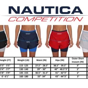 Women's Running Shorts Elastic High Waisted Dry-Fit Moisture Wicking Performance Workout Athletic Biker Compression Pocket (as1, Alpha, s, Regular, Regular, Navy - Nautical Blue)