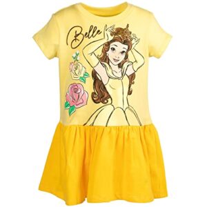 disney princess belle little girls french terry dress princess belle yellow 7-8