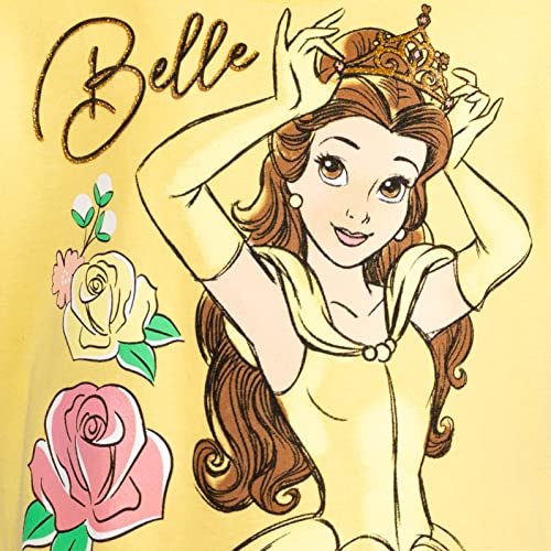 Disney Princess Belle Little Girls French Terry Dress Princess Belle Yellow 7-8