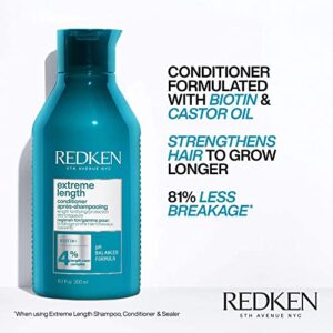 Redken Extreme Length Shampoo and Conditioner| Infused With Biotin | For Hair Growth | Prevents Breakage & Strengthens Hair