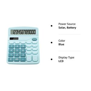 Ellieea Desk Calculator Large Display Blue