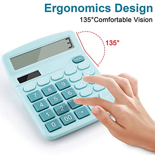 Ellieea Desk Calculator Large Display Blue