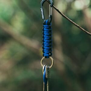 REHTAEL Paracord Keychain with Carabiner for Keys/Knife for Camping/Hiking (4Pack;2BlackBlue+2BlackOrange)