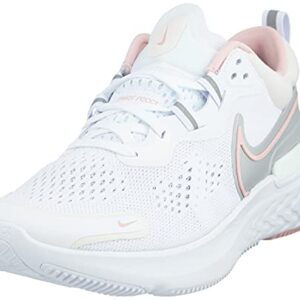 Nike Women's React Miler 2 Shoes, White/Pink, 10.5