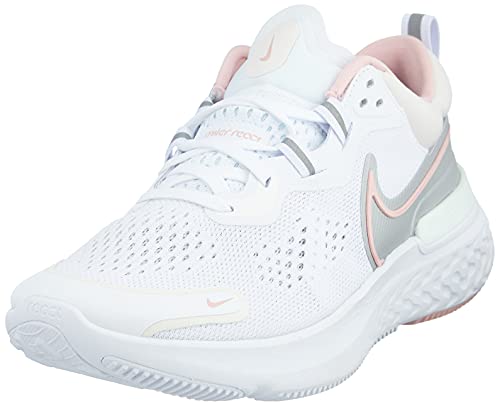 Nike Women's React Miler 2 Shoes, White/Pink, 10.5