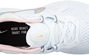 Nike Women's React Miler 2 Shoes, White/Pink, 10.5