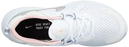 Nike Women's React Miler 2 Shoes, White/Pink, 10.5