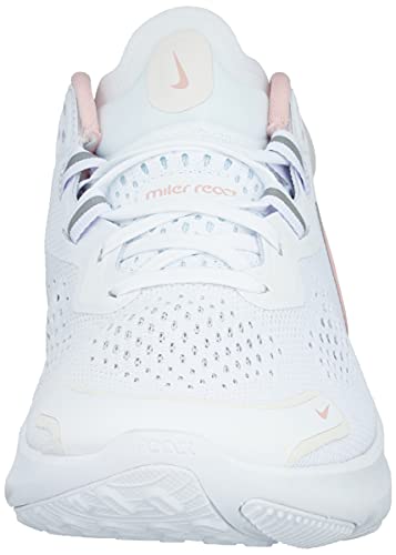 Nike Women's React Miler 2 Shoes, White/Pink, 10.5