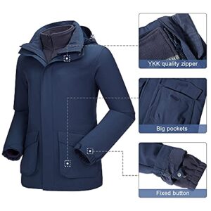 CAMEL CROWN Mens 3-in-1 Ski Jacket Waterproof Winter Coat Warm Mountain Snow Jacket for Rain Outdoor Hiking