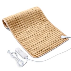 heating pads for back pain,18"x33" large electric heating pads with auto shut off,6 temperature settings, fast heating for neck back shoulder