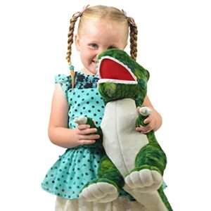 DreamsBe Dinosaur Stuffed Animal T-Rex and 5 Little Dinos for Boys & Girls - Plush Stuffie with Zippered Pocket Eating Dinosaurs Gift Ages 3 4 6 7 8 9 Years