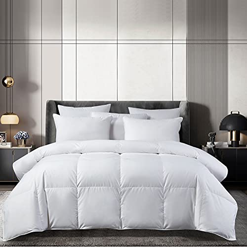 Beautyrest Sateen Cotton European White Down Comforter - All Season Warmth, Made in USA – King Size