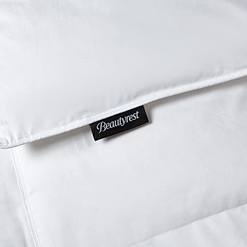 Beautyrest Sateen Cotton European White Down Comforter - All Season Warmth, Made in USA – King Size