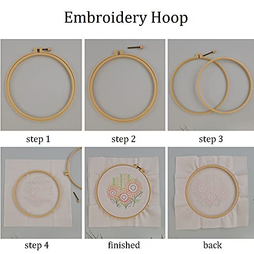 mopulo Embroidery Kit for Adults Beginners Starter Cross Stich Kit with Fox Pattern Stamped Embroidery Cloth Hoops Threads Needles Easy Handmade Needlepoint Kits,Fox