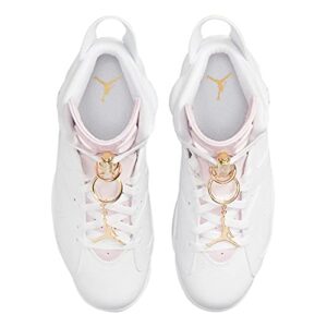 Nike Women's Air Jordan 6 WMNS Gold Hoops, White/Sail/Metallic Gold/Barel, 9W