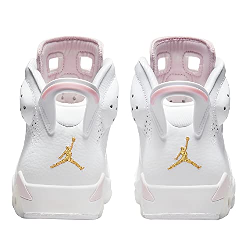 Nike Women's Air Jordan 6 WMNS Gold Hoops, White/Sail/Metallic Gold/Barel, 9W