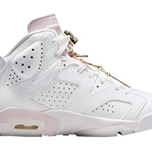 Nike Women's Air Jordan 6 WMNS Gold Hoops, White/Sail/Metallic Gold/Barel, 9W