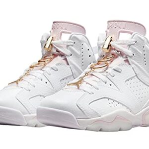 Nike Women's Air Jordan 6 WMNS Gold Hoops, White/Sail/Metallic Gold/Barel, 9W