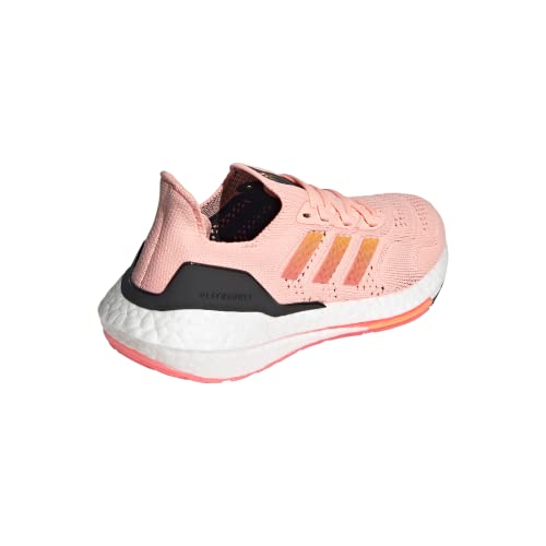 adidas Women's Ultraboost 22 Running Shoe, Light Flash Orange/Flash Orange/Turbo, 7