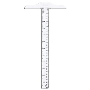 1 piece t-square ruler t square ruler plastic t-ruler double side measuring t-ruler for art framing and drafting(12 inch/ 30 cm, transparent)