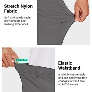 SPECIALMAGIC Golf Pants Men Stretch Slim fit Hiking Pants Lightweight Dress Casual Tapered Zipper Pockets 34 Grey