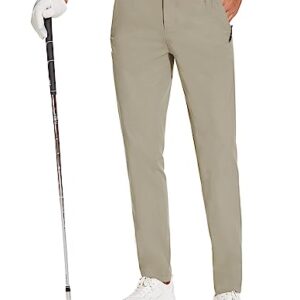 SPECIALMAGIC Golf Pants Men Stretch Slim fit Hiking Pants Lightweight Dress Casual Tapered Zipper Pockets 34