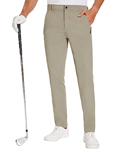 SPECIALMAGIC Golf Pants Men Stretch Slim fit Hiking Pants Lightweight Dress Casual Tapered Zipper Pockets 34