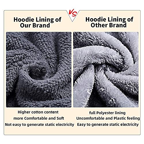 SECOOD Hoodies for Men Zip Up Sweashirts Thick Coats Fleece Sherpa Lined Winter Heavyweight Hooded Jacket