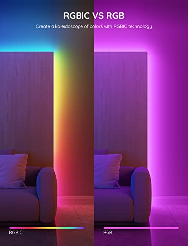 Govee RGBIC LED Strip Lights, Smart LED Lights for Bedroom, Bluetooth LED Lights APP Control, DIY Multiple Colors on One Line, Color Changing LED Lights Music Sync for Gaming Room, Halloween, 16.4ft