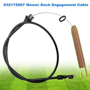 AILEETE 175067 169676 Deck Clutch Cable for Craftsman LT1000 LT2000 DLT3000 AYP Husqvarna Poulan Ryobi Riding Lawn Mowers with 42'' Deck, Replaces 532169676 532175067 Deck Engagement Cable