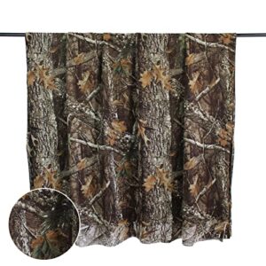 GRVCN Camo Burlap Cradle Mesh Fabric - 75D Camouflage Netting Cover for Hunting Ground Blinds, Camping Military Tree Stands