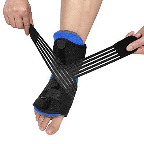 Adjustable Ankle Compression Band Support Foot Drop Orthosis Plantar Fasciitis Brace Night Splint for Men Women Breathable Arch Foot Pain Relief Achilles Tendonitis Foot Support Stabilizer