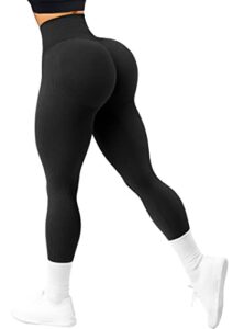 doulafass womens camo scrunch butt lifting leggings seamless high waisted workout yoga pants (black, medium)