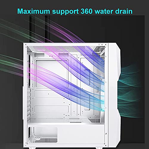Computer Cases,Mid-Tower PC Gaming Case ATX/M-ATX/ITX - Front I/O USB 3.0 Port - Acrylic Glass Side Panel - 200mm Big Fanm - 5 RGB Fans (Color : Black)