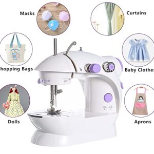 Jinyuan Mini Sewing Machine, Dual Speed Portable Sewing Machine for Beginner with Light, Sewing Kit for Kids, Household