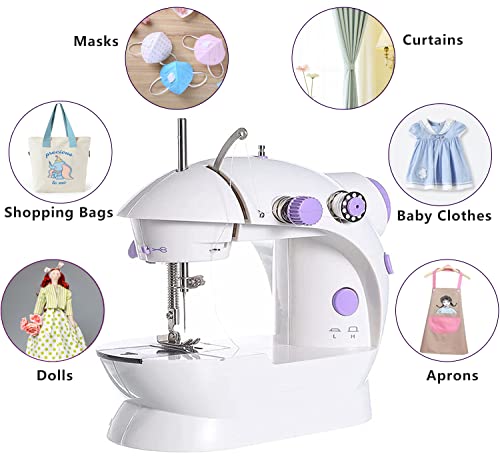 Jinyuan Mini Sewing Machine, Dual Speed Portable Sewing Machine for Beginner with Light, Sewing Kit for Kids, Household