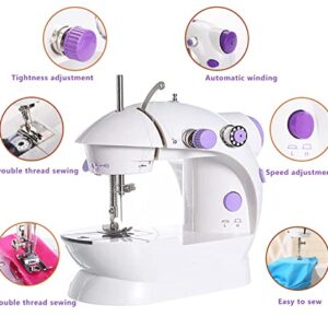 Jinyuan Mini Sewing Machine, Dual Speed Portable Sewing Machine for Beginner with Light, Sewing Kit for Kids, Household