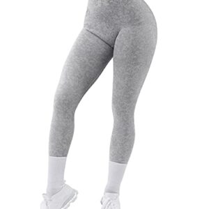 RXRXCOCO Women Seamless Butt Lifting Leggings TIK Tok Booty Lifting Leggings for Women Workout Gym High Waisted Yoga Pants Grey Medium