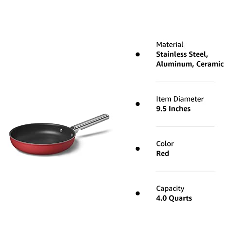 Smeg Cookware 9.5-Inch Red Frypan