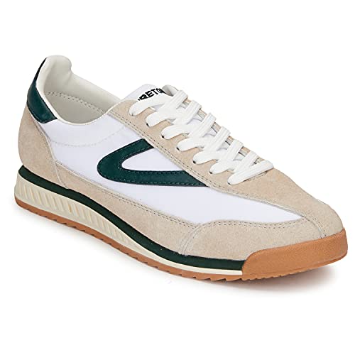 TRETORN Women's Rawlins Casual Lace-Up Sneakers, White/Green, 8