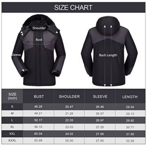 CAMEL CROWN Men's Waterproof Ski Jacket Warm Winter Snow Coat Mountain Windbreaker Hooded Raincoat Snowboarding Jacket