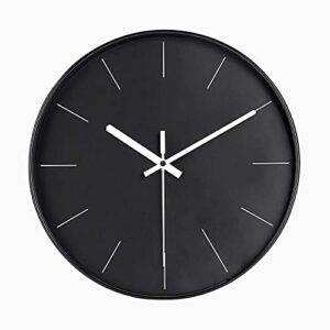diyzon minimalist wall clock, 12'' modern luxury silent clock, no ticking quartz movement, battery powered wall clock, easy to read, decorating bedroom kitchen school office