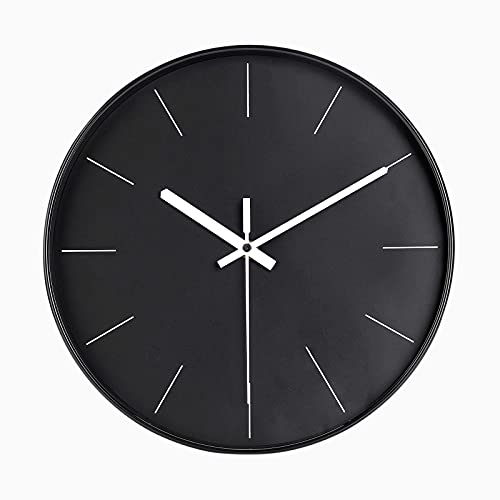 DIYZON Minimalist Wall Clock, 12'' Modern Luxury Silent Clock, No Ticking Quartz Movement, Battery Powered Wall Clock, Easy to Read, Decorating Bedroom Kitchen School Office